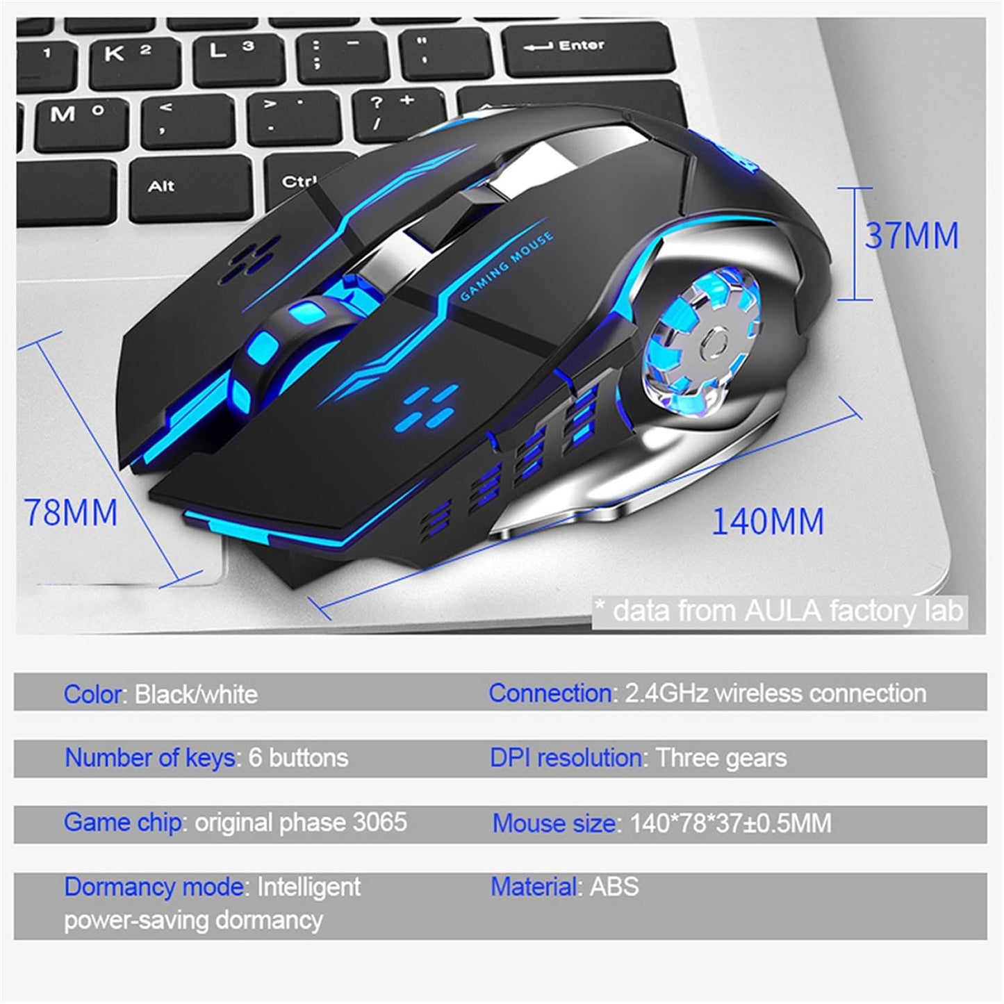 AULA SC100 Gaming Mouse Wireless ( White And Black )