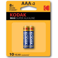 Kodak MAX AAA Super Alkaline Batteries (1.5V, 2800mAh, 2-Pack)