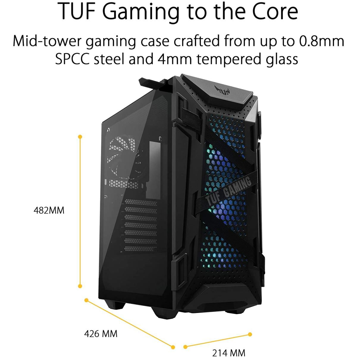 ASUS TUF GT301 Honeycomb Panel Aura RBG Gaming Case