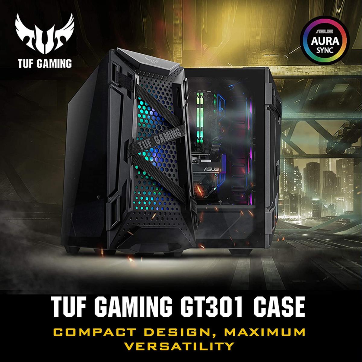 ASUS TUF GT301 Honeycomb Panel Aura RBG Gaming Case