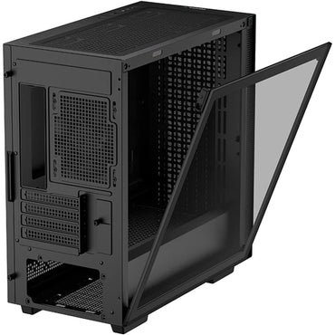 DeepCool CH370 Micro ATX Gaming Computer Case 120mm Rear Fan Ventilated Airflow Design Built-In Headphone Stand - Black