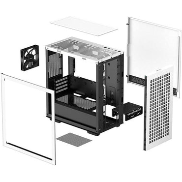 DeepCool CH370 Micro ATX Gaming Computer Case 120mm Rear Fan Ventilated Airflow Design Built-In Headphone Stand - White
