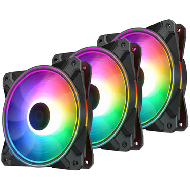 DEEPCOOL CF120 Plus 3x120mm PWM A-RGB Dual Loop Lighting Zones High Airflow & Low-Noise