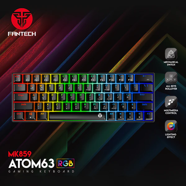 Fantech Atom63 MK859 Mechanical Gaming Keyboard Arabic/English