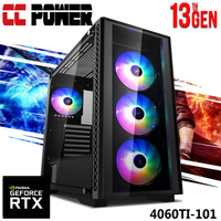 EC Power 4060TI-101 Gaming PC NEW 13Gen Intel Core i5 10-Cores w/ RTX 4060TI 8GB DDR6 w/ DDR5 Memory & Liquid Cooler