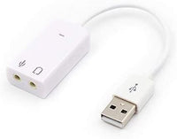 Triamisu External USB Sound Card 3D Virtual 7.1 Channel Audio Sound Card Adapter Plug & Play For PC Desktop Laptop Notebook -White
