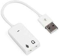 Triamisu External USB Sound Card 3D Virtual 7.1 Channel Audio Sound Card Adapter Plug & Play For PC Desktop Laptop Notebook -White
