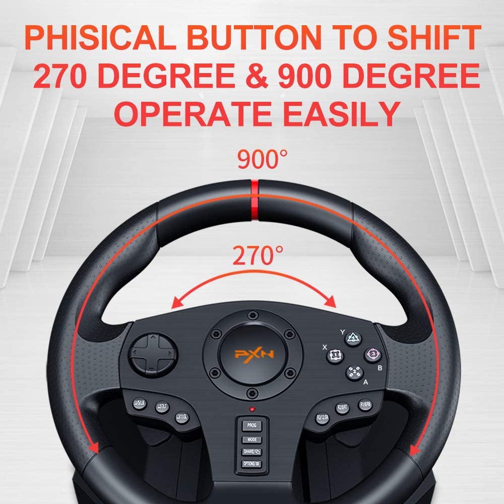 PXN V900 PC Racing Wheel, Universal USB Car Sim 270/900 Degree Race