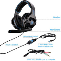 Sades SA-810 Multi-platform Compatible Over-Ear Stereo Bass Gaming Headphone with Noise Isolation Microphone - Black