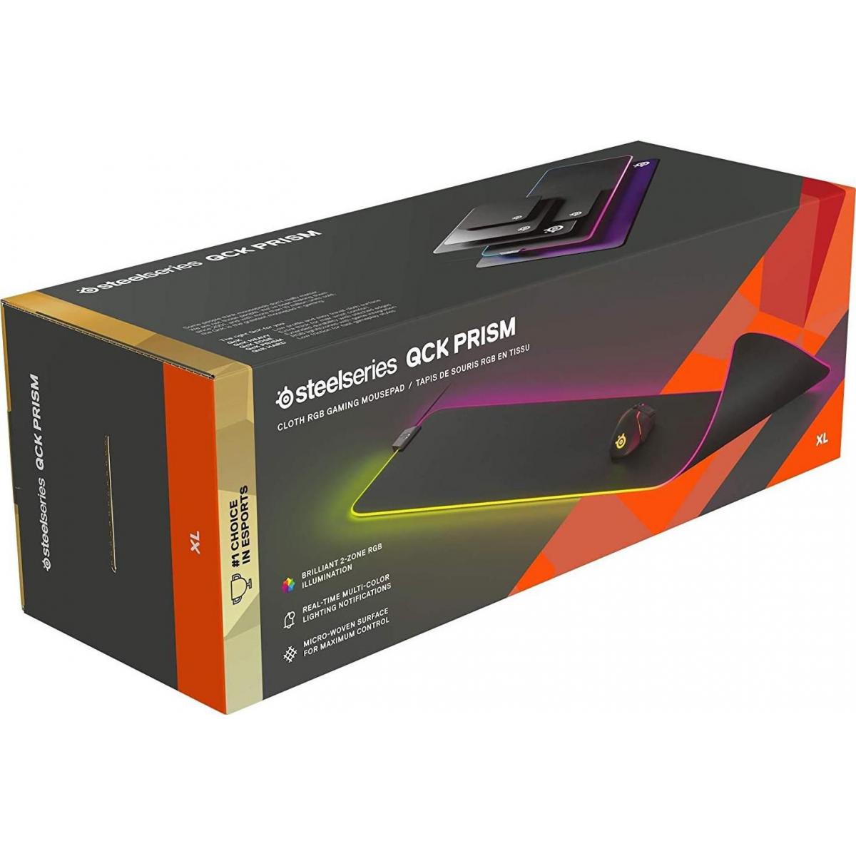 SteelSeries 63826 QCK Gaming Surface XL RGB Prism Cloth