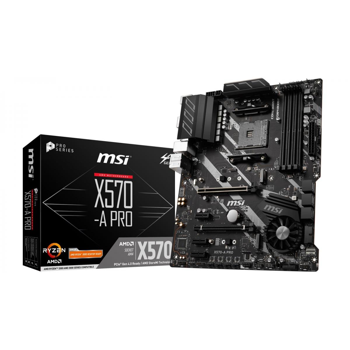 MSI AMD Ryzen X570 A PRO AM4 PCIe 4.0 ATX Motherboard