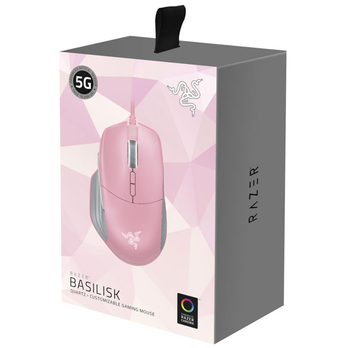 Razer Basilisk Gaming Mouse Mechanical Switches Quartz Pink