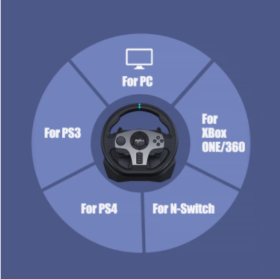 PXN V9 Gaming Steering Wheel Pedal Vibration Racing Steering Wheel – Gamers  Cash