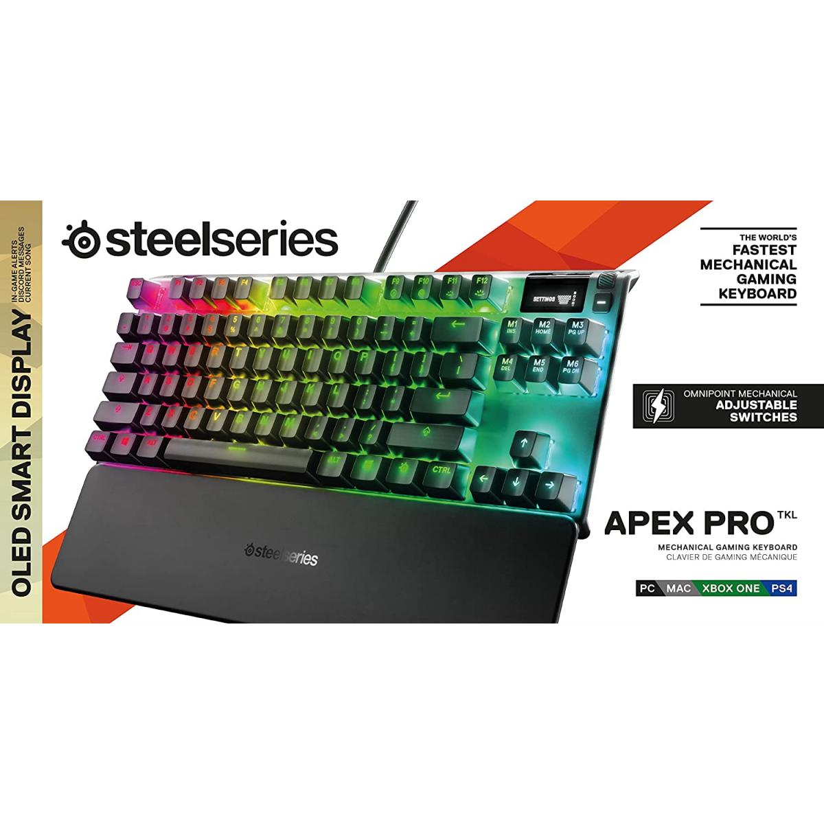 SteelSeries Apex Pro TKL Adjustable Actuation Switches OLED Smart