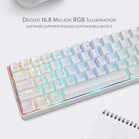 Redragon K530 RGB 61 Keys USB-C & Bluetooth for PC, Laptop, Cell Phone - White