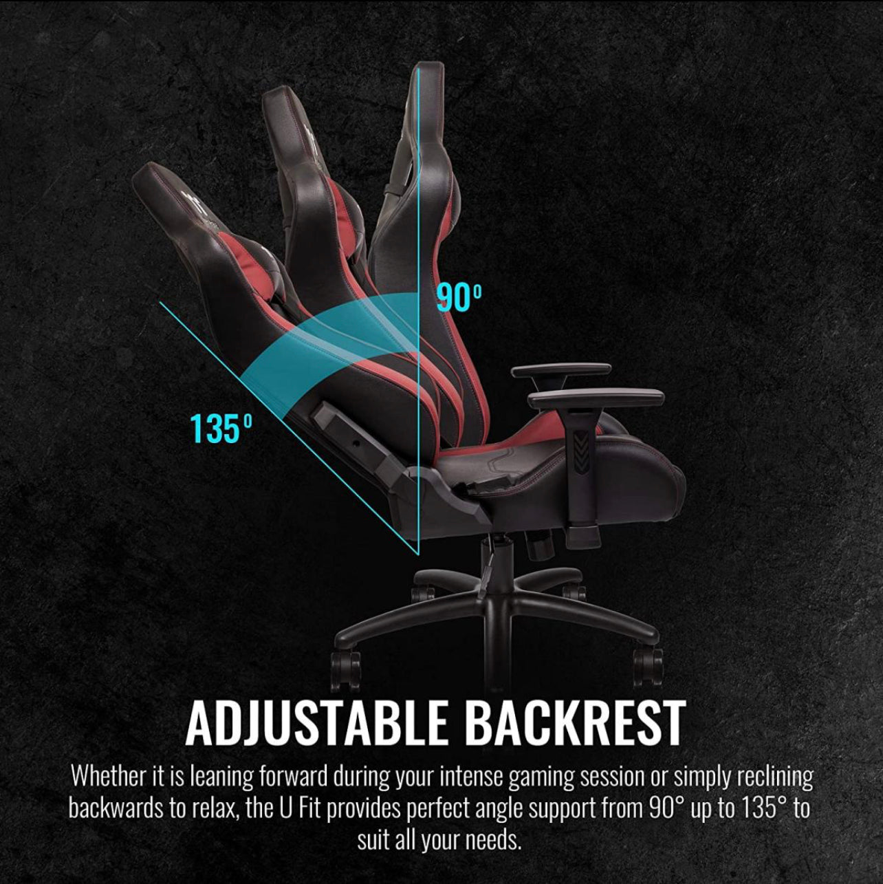 Thermaltake Gaming U Fit Gaming Chair - Black & Red