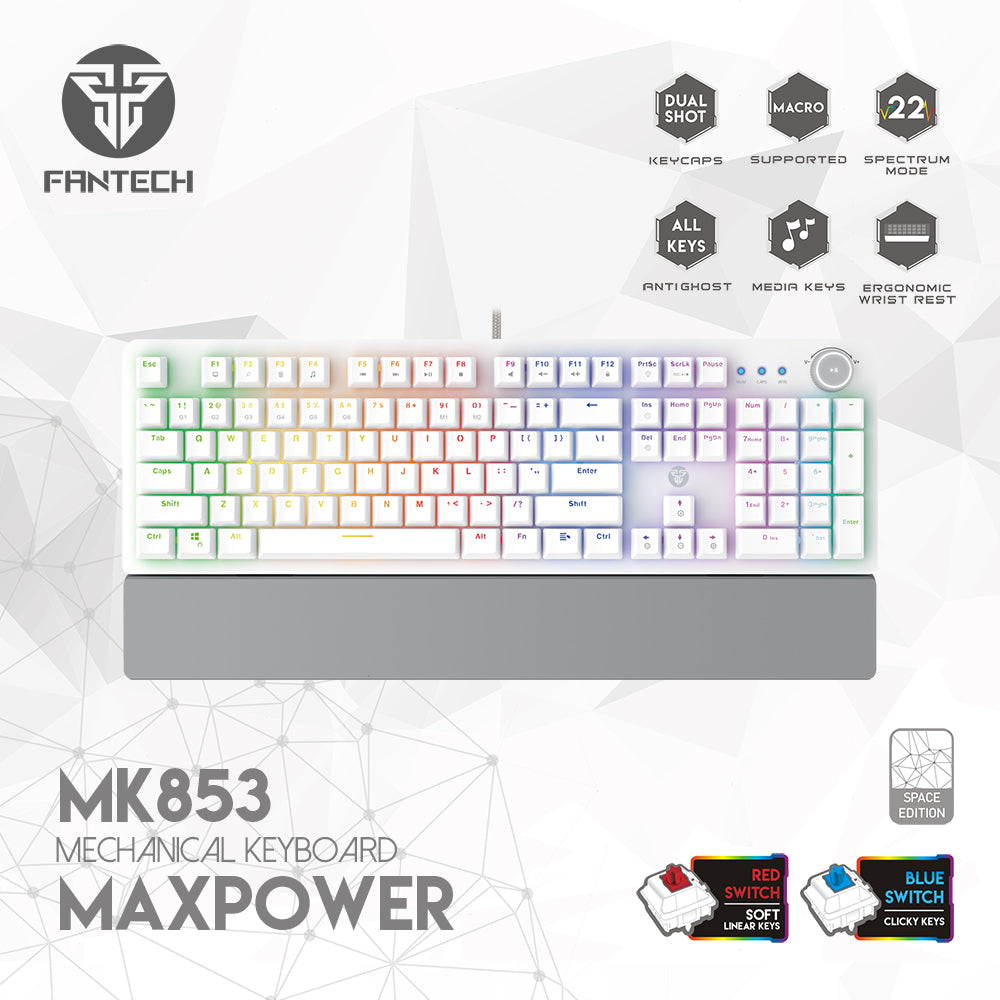 FANTECH MAXPOWER MK853 Gaming Keyboard ( white )