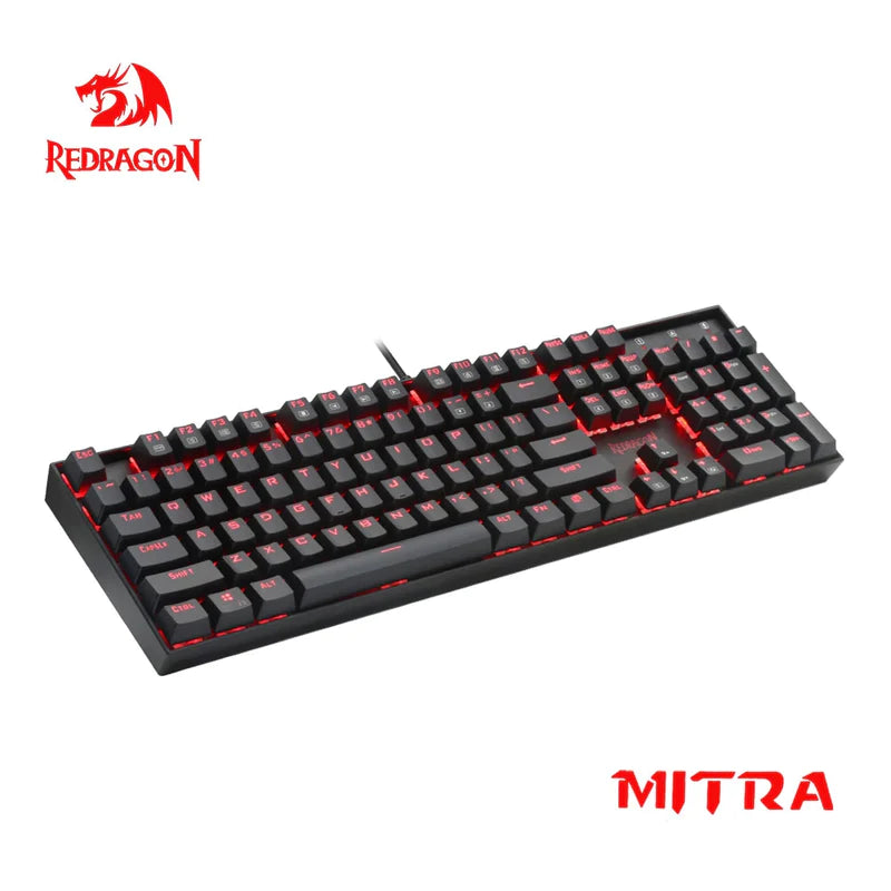 Redragon K551-1 MITRA Red Backlit Mechanical Keyboard With Blue Switches