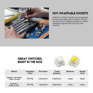 Keyboard FANTECH MK858 MAXFIT67 WIRELESS MECHANICAL KEYBOARD